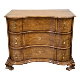 Vintage Serpentine Burl Wood Dresser