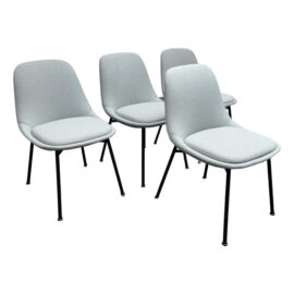 NEW Bernhardt Chloe Dining Side Chairs in Sky, Set of Four. Original Price: $6,630