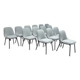NEW Bernhardt Chloe Dining Side Chairs in Sky, Set of 14. Original Price: $23,205