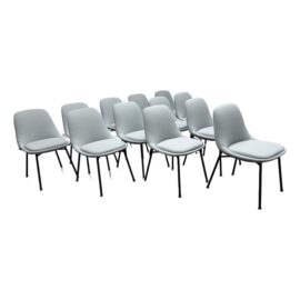 NEW Bernhardt Chloe Dining Side Chairs in Sky, Set of Twelve. Original Price: $19,990