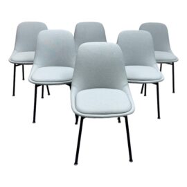 NEW Bernhardt Chloe Dining Side Chairs in Sky, Set of Six. Original Price: $9,950