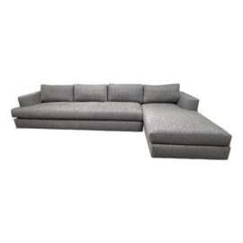 NEW Custom Made Varick Night Mélange Weave Two Piece Right Chaise Sectional. Original Price: $6,625