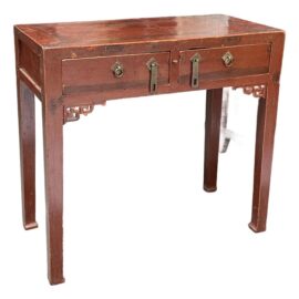 Early 20th Century Asian Red Lacquered Console/ Scholars Desk