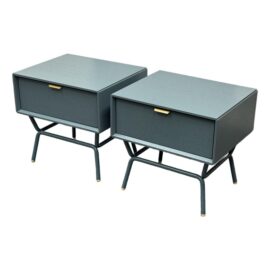 Blu Dot Dang Marine Blue Nightstands, Pair. Original Price: $1,400