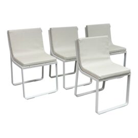 Mario Ruiz for Gandia Blasco Indoor/Outdoor Dining Chairs, Set of Four. Original Price: $4,000