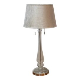 Transitional Glass + Metal Table Lamp