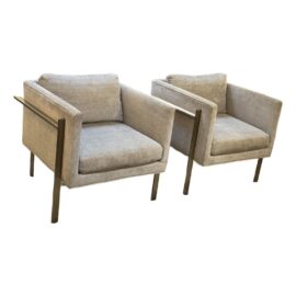 Thayer Coggin Drop in Lounge Chairs, a Pair. Original Price: $8,350