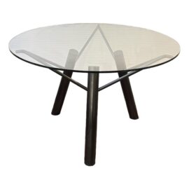 Orrido Canyon Black Steel + Glass Dining Table. Original Price: $2,040