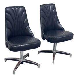 Mid 20th Century Chromcraft Atomic Swivel Side Chairs, Pair