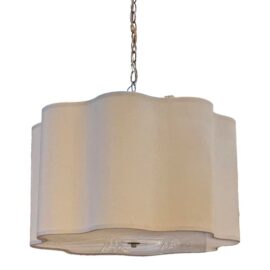 Contemporary Light Diffusing Scalloped Edge Flower Pendant