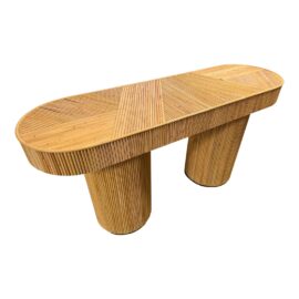 Studio Ellison Liza Oval Rattan Console Table. Original Price: $3,500