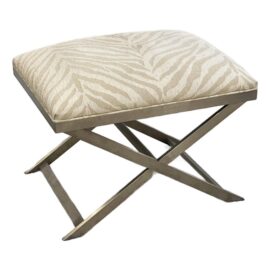 Ethan Allen Xanadu Cross Brace Stool + Ottoman. Original Price: $1,500