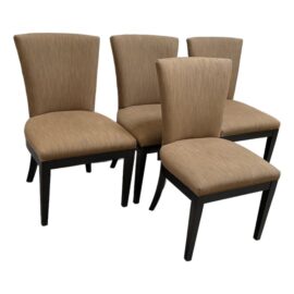 Crate & Barrel Contemporary Upholstered Dining Chairs, Set of Four