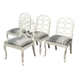 Frances Elkins Loop Side Dining Chairs, Set of Four. Original Price: $5,760