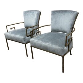 Bernhardt Interiors Skylar Arm Chairs, Pair