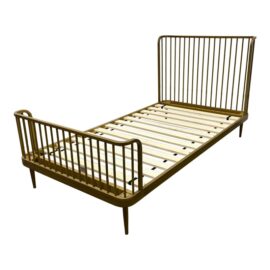 Crate & Barrel Wembley Kids Twin Antique Brass Bed. Original Price: $400