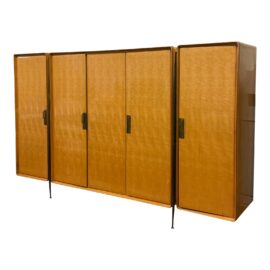 Mid 20th Century Silvio Cavatorta Italian Birch Wood Wardrobe With Three Sections
