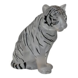 Lalique Large Crystal Sitting Tiger. Original Price: $7,000