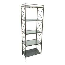 Vintage Chrome With Glass Shelving Campaign Style Etagere