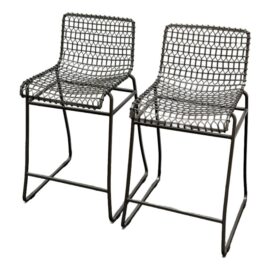 Crate & Barrel Tig Wire Counter Stools, a Pair. Original Price: $1,000