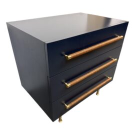 Brownstone Audrey Contemporary Navy + Rattan Nightstand Original Price: $1,800