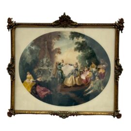 Antique Nicolas Lancret "Das Menuett" Print, Framed