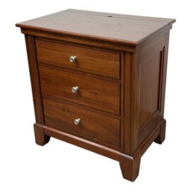 Traditional Three Drawer Nightstand + Outlets