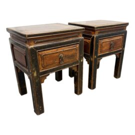Antique Provincial Chinese Side Tables, Pair