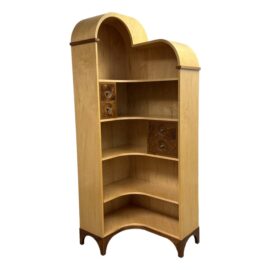 Michael Singer Fine Woodworking Bonnet Topped Corner Bookcase. Original Price: $4,300