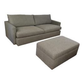 Crate & Barrel Lounge Deep Sofa + Storage Ottoman, Set. Original Price: $3,050