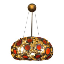 Amber Optical Art Glass Chandelier