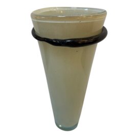 Late 20th Century Henry Dean Pale Celadon Hand Blown Glass Vase