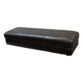 Calia Italia Leather Bench Seat/Ottoman, Black