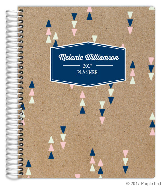 Kraft Mod Triangles Custom Planner 8.5x11 Weekly Planners