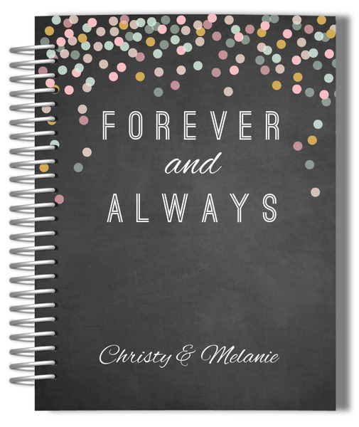 Chalkboard Confetti Forever and Always Wedding Planner Gay and