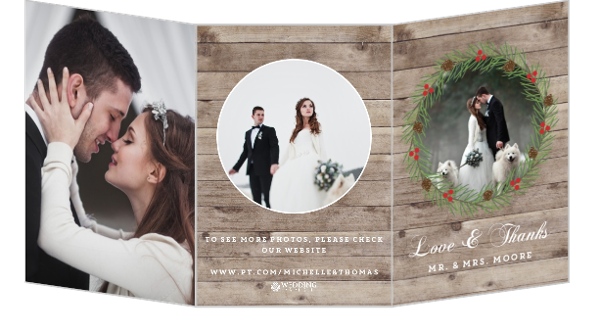 Christmas In The Woods Wedding Thank You Card Wedding Thank You Cards