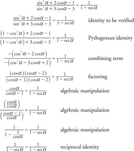 trigonometric identities formulas pythagorean