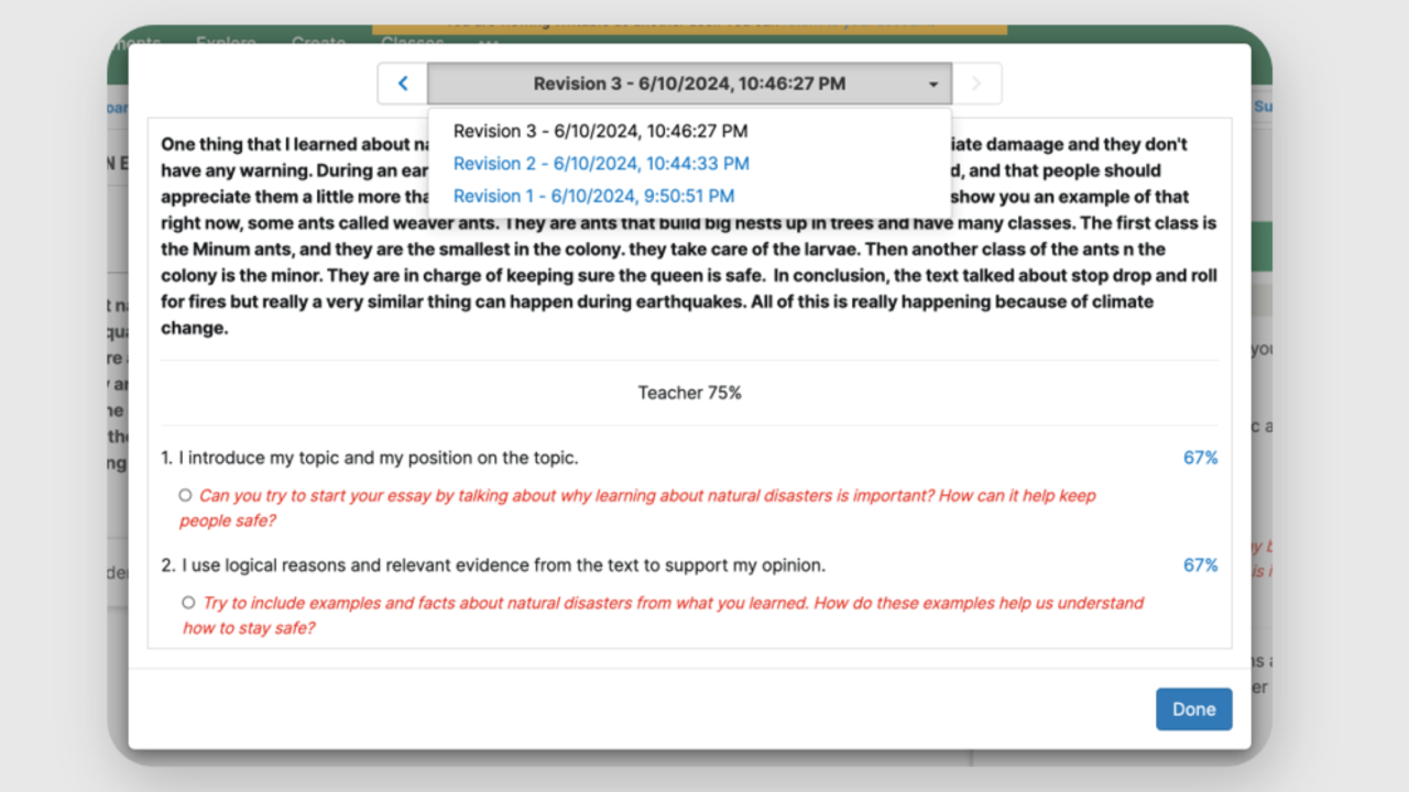 Writable Draft History