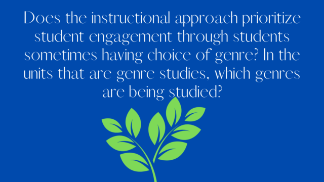Prioritize student engagement through students choice of genre