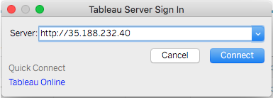 Tableau Server sign-in URL