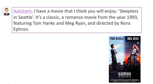Finally the virtual assistant suggests a movie based off of the users preferences