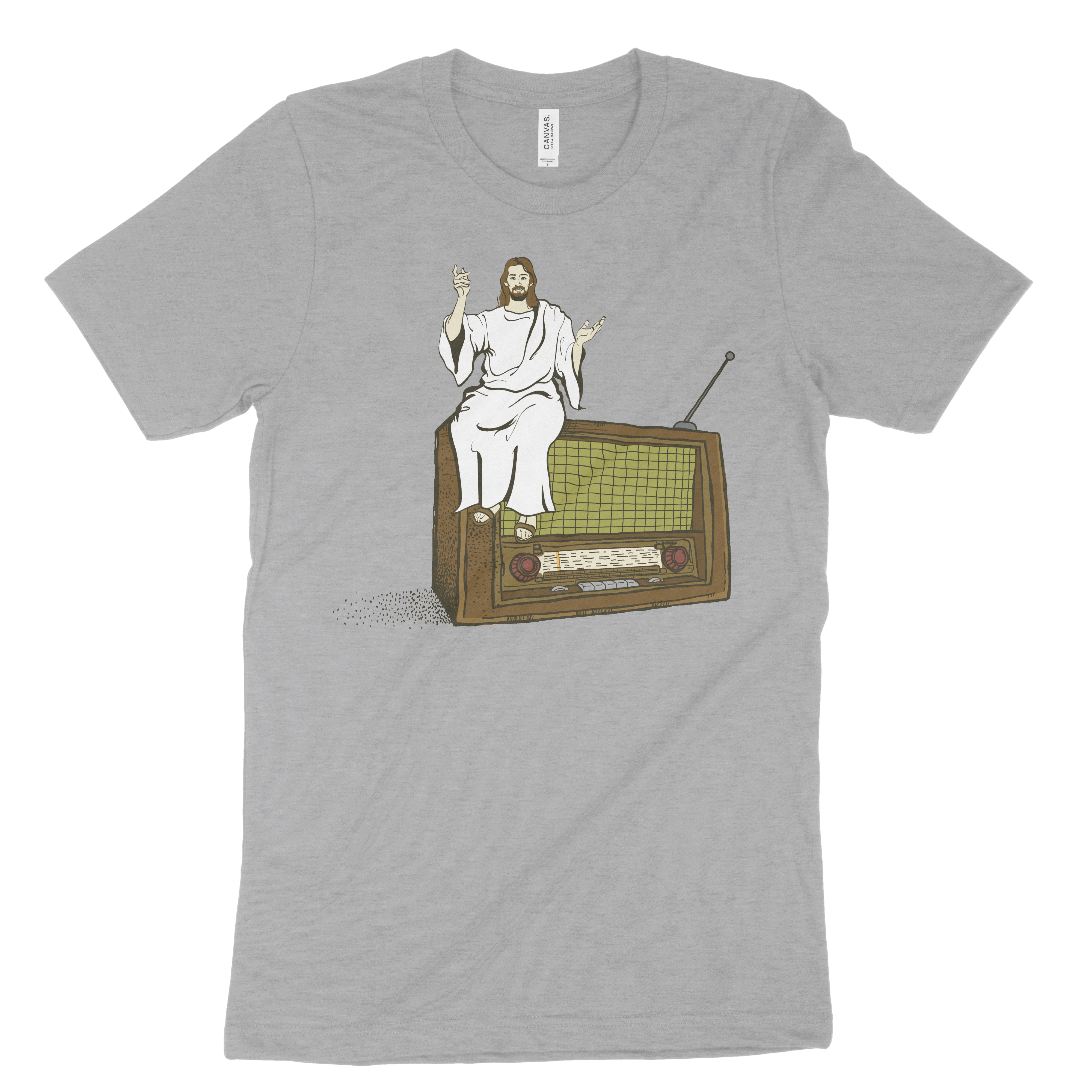 Jesus On The Radio Tee (Heather Grey) | Guster | Online Store