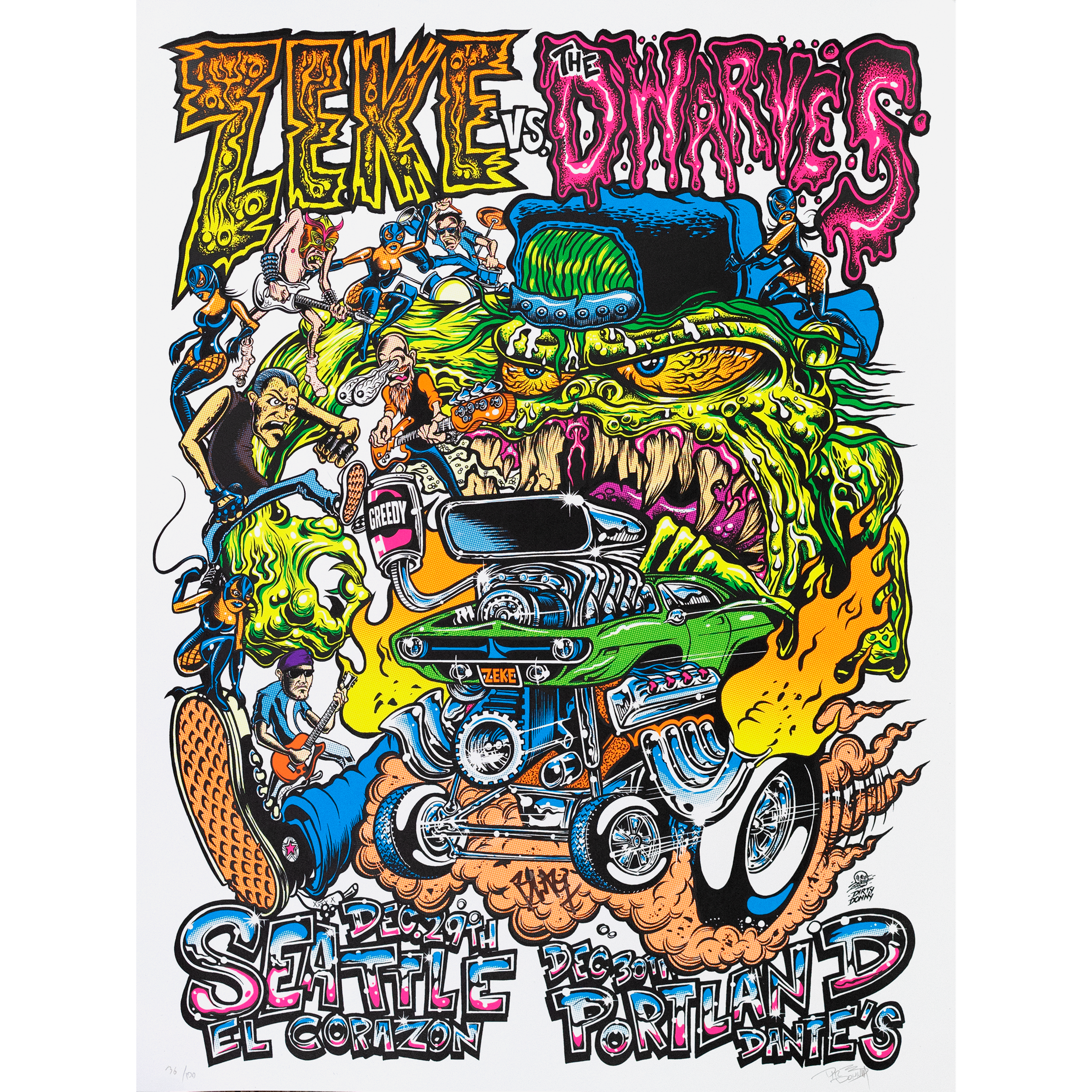 SIGNED] Dwarves/Zeke by Dirty Donny 12-23 Poster | Dwarves
