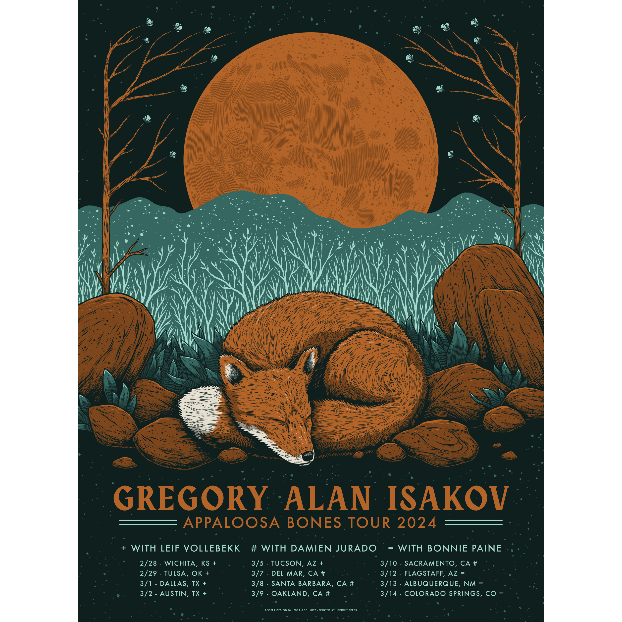 Appaloosa Bones February/March 2024 Tour Poster | Gregory Alan