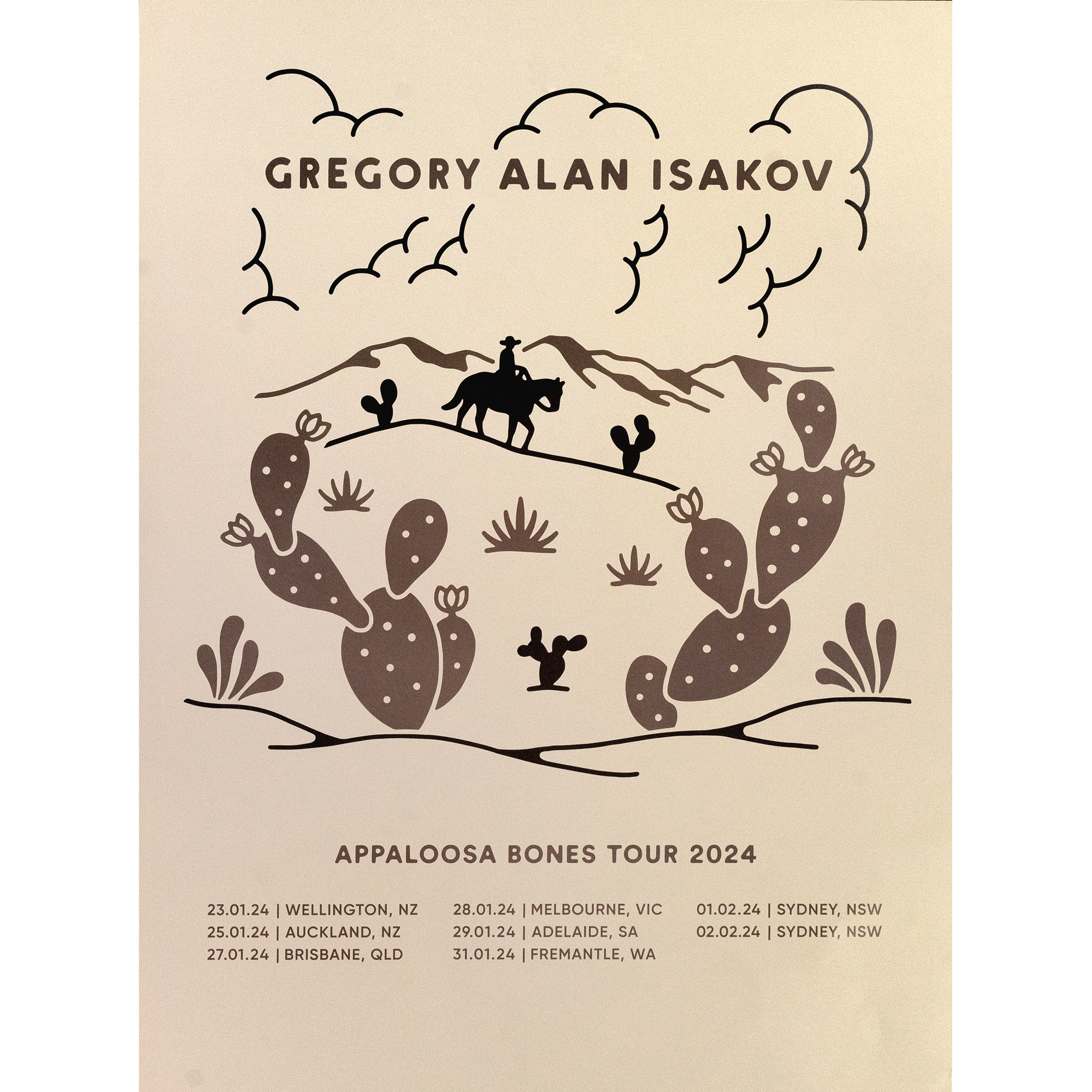 New Zealand & Australia 2024 Tour Poster | Gregory Alan Isakov