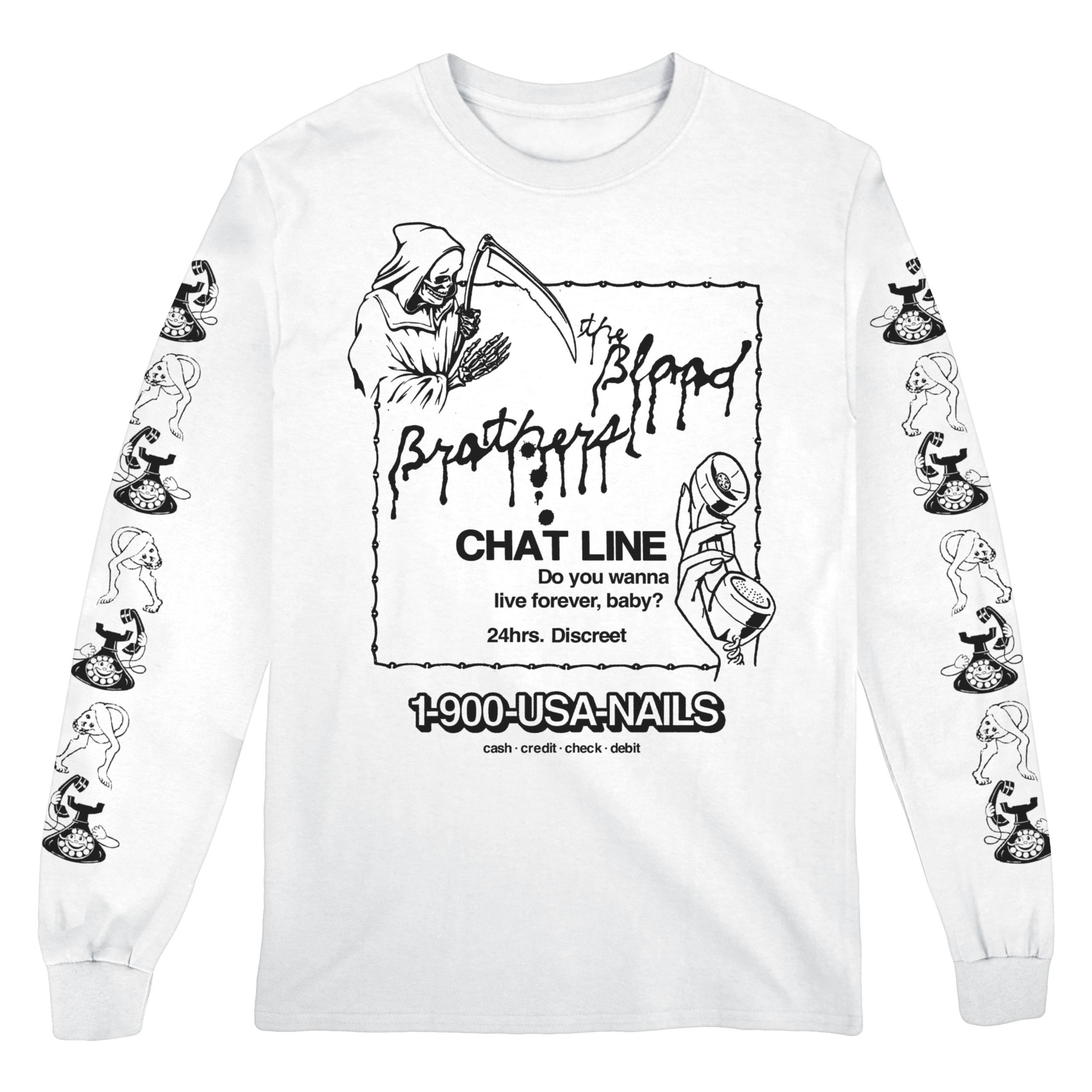 Chat Line Longsleeve (White) | The Blood Brothers | Online Store