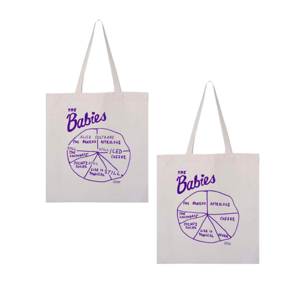 Pie Chart Tote (White With Purple Ink) thumb