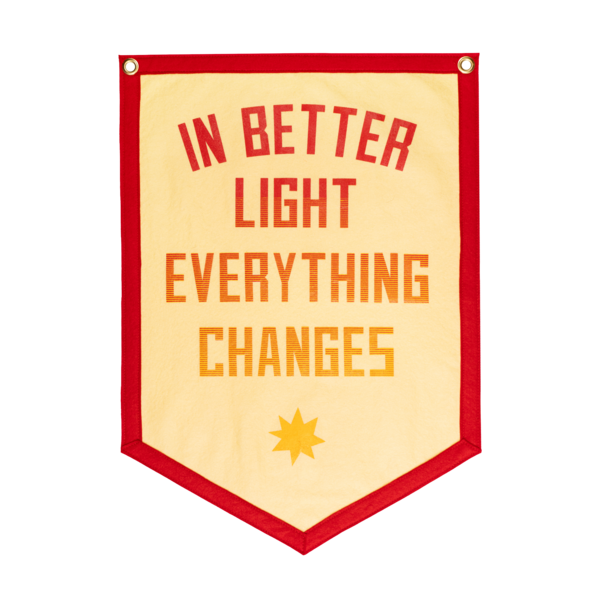 In Better Light Everything Changes Camp Flag • Lucius X Oxford Pennant thumb