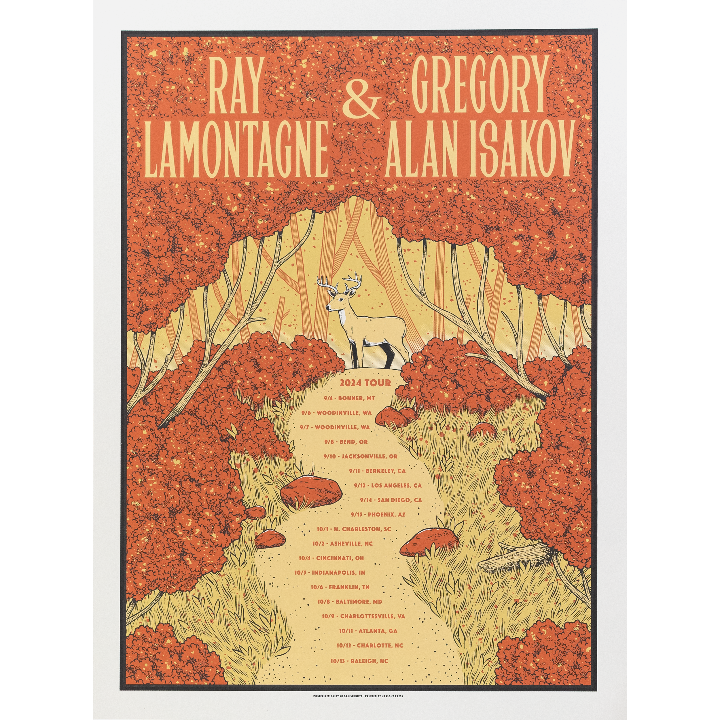 Gregory Alan Isakov & Ray LaMontagne Co-Headline Tour Poster (2024