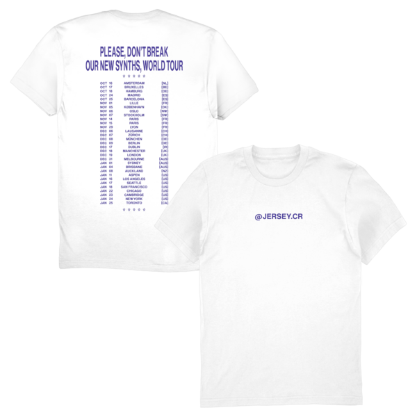 Please, Don't Break Our New Synths, World Tour Tee (White) thumb